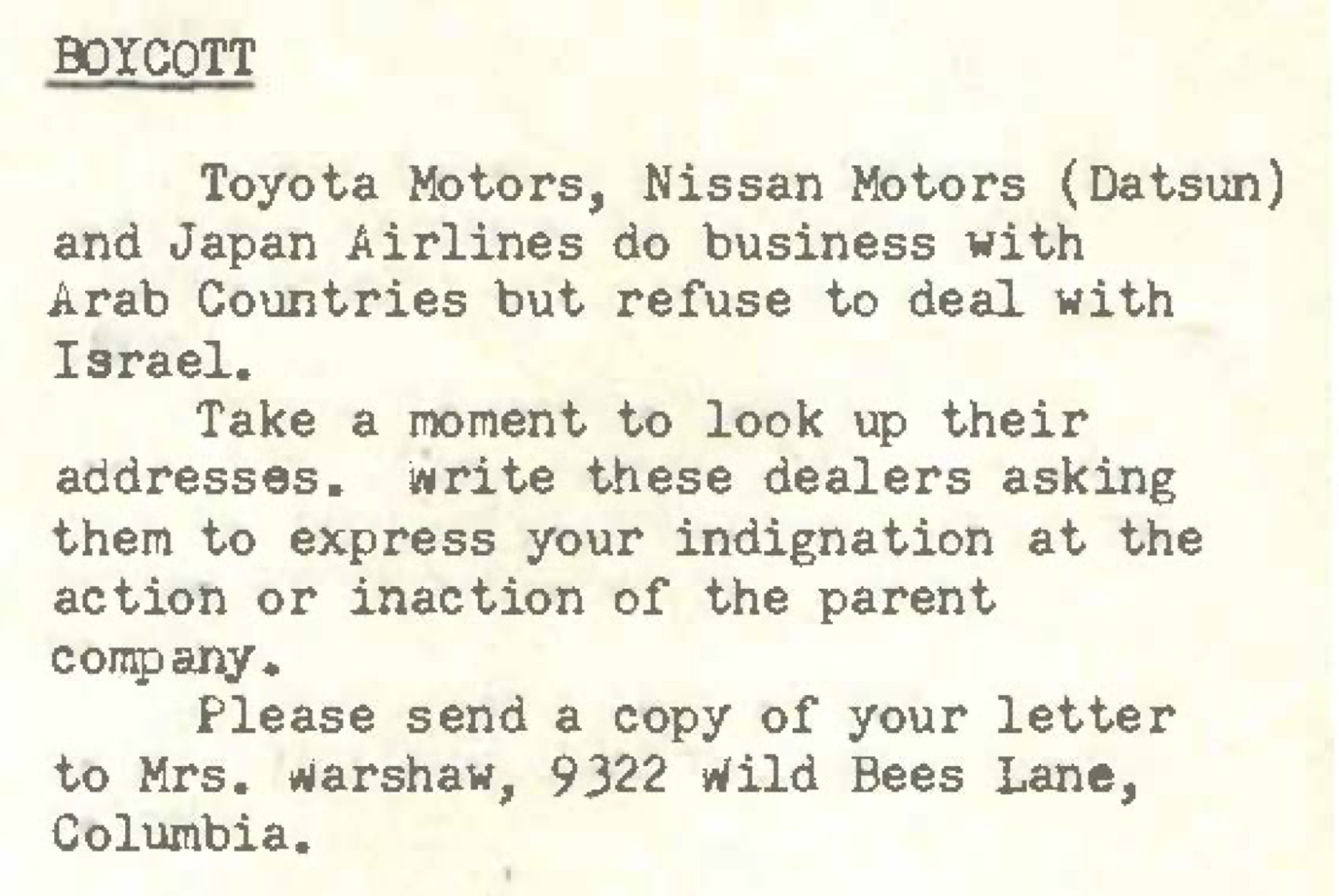 11-Boycott Oct 1970